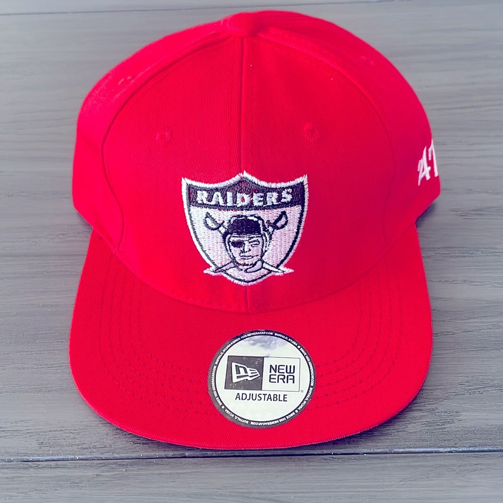 Brand New Raiders hat—red—with sticker